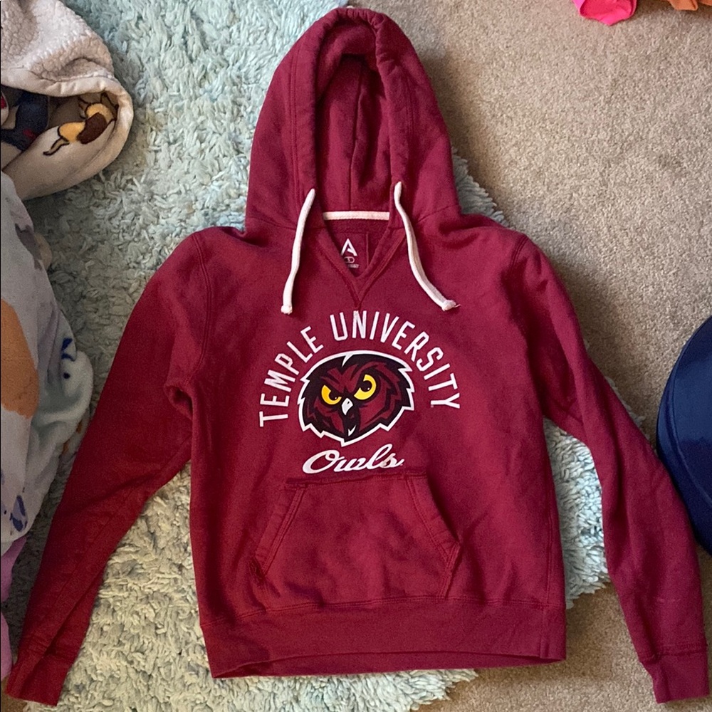Temple University Red Hoodie - youth small
